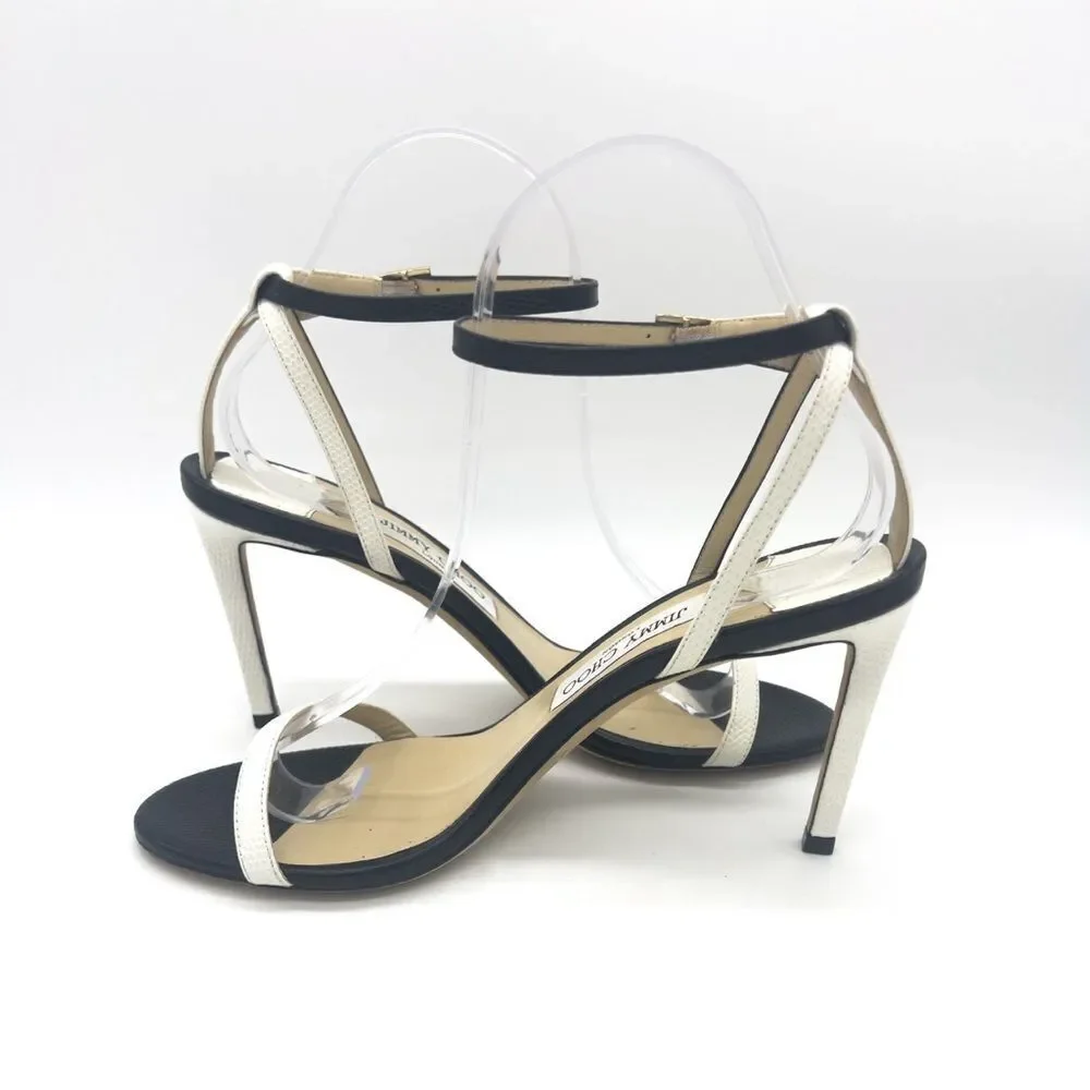 Jimmy Choo Minnie Black and White 85mm Stilettos Size 38.5 - Picture 6 of 12